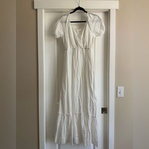 White Eyelet Maxi Dress - Boutique - S